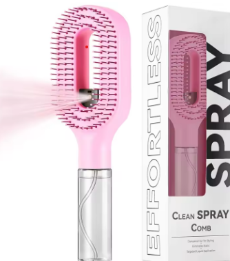portable water spray detangling hair brush