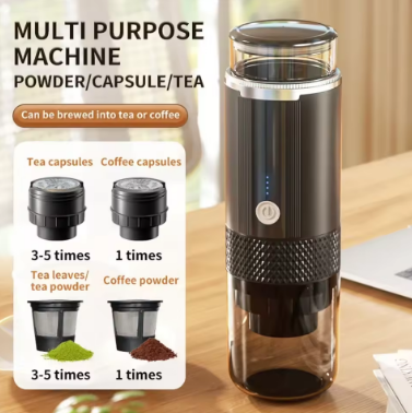 Travel Coffee Maker – 2-in-1 Capsule & Ground Coffee Machine